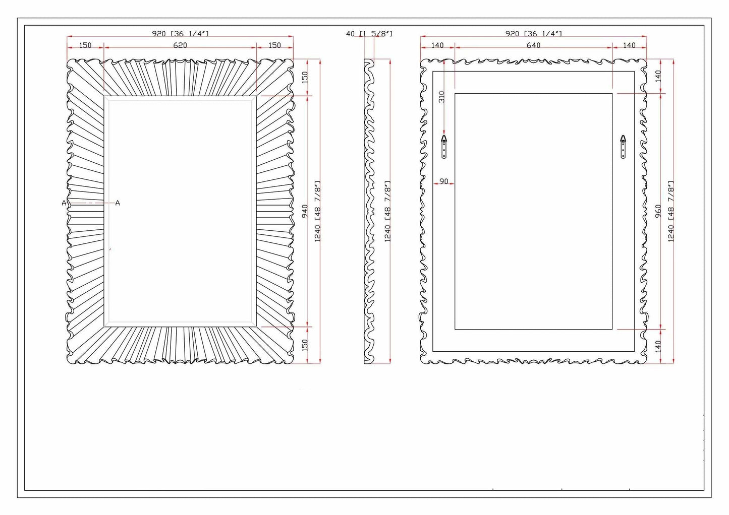 Mercier Silver Gray Mirror Decorative Wall Mirror for Bathroom Bedroom Living Room Home Decor - Deco Ranches
