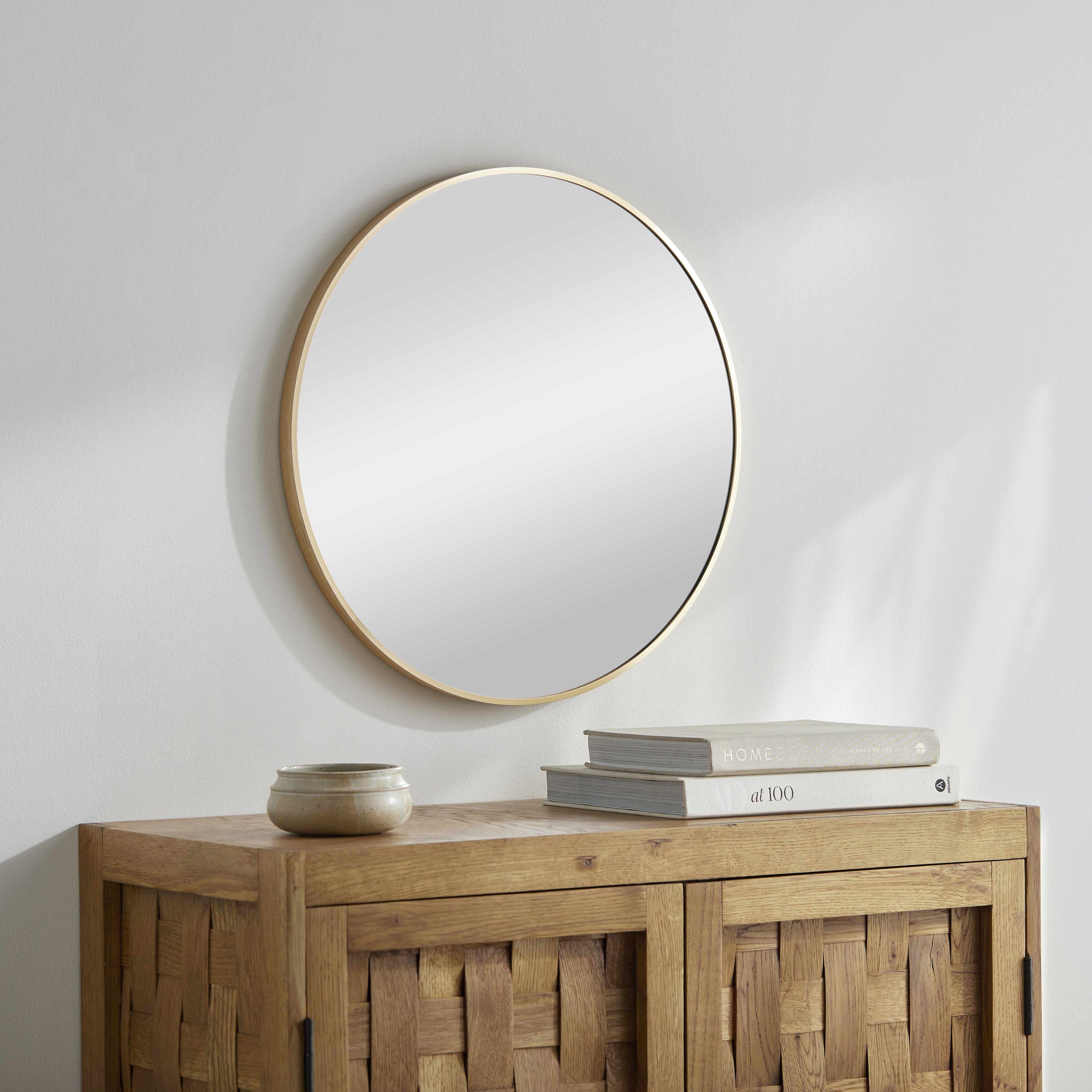 Pontalina Round Gold Mirror Decorative Wall Mirror for Bathroom Bedroom Living Room Home Decor - Deco Ranches
