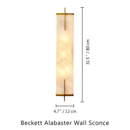 Beckett Alabaster Wall Sconce - ∅ 4.7″ x H 23.6″ / Dia 12cm x H 60cmBrassDeco Ranches