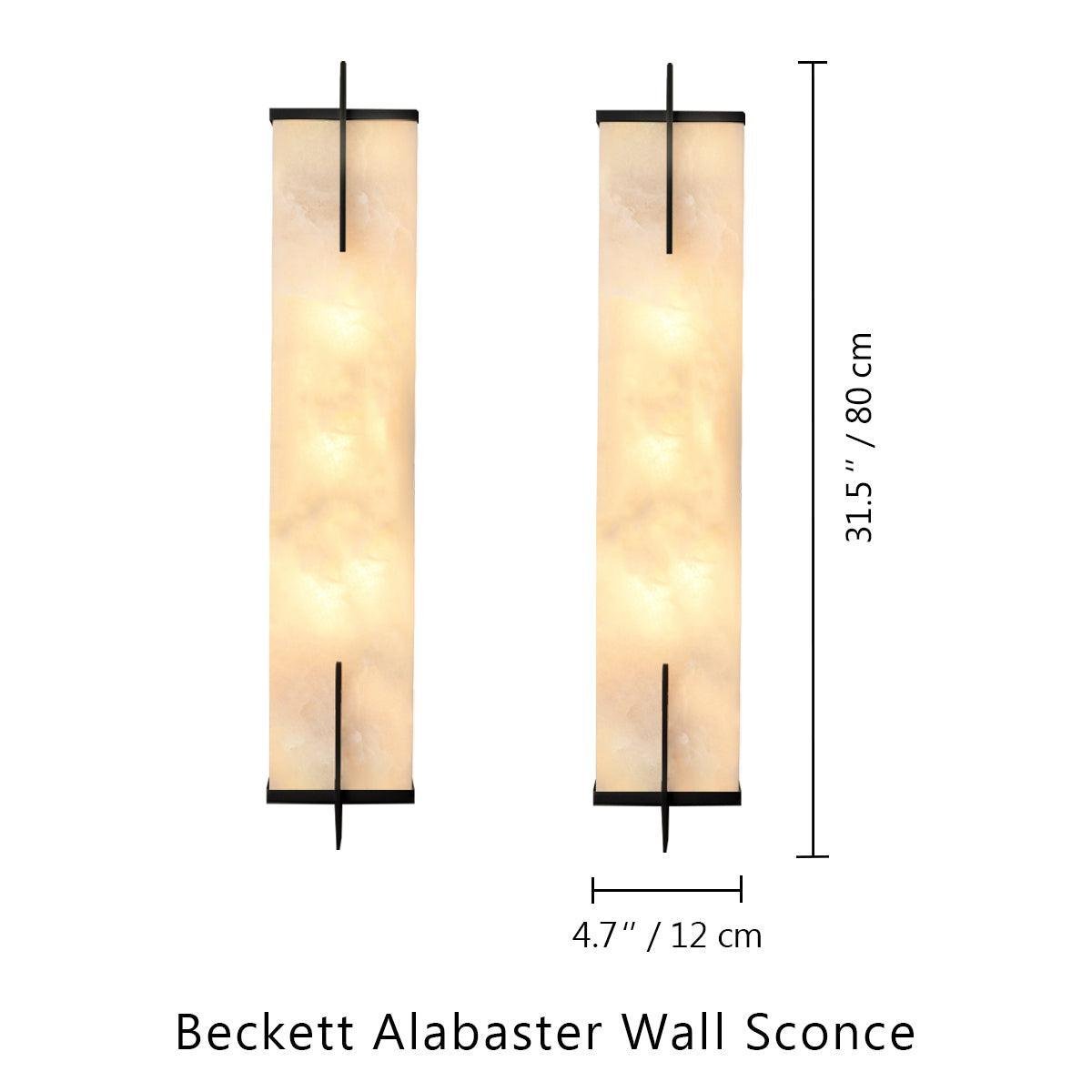 Beckett Alabaster Wall Sconce - ∅ 4.7″ x H 31.5″ Set of 2BronzeDeco Ranches