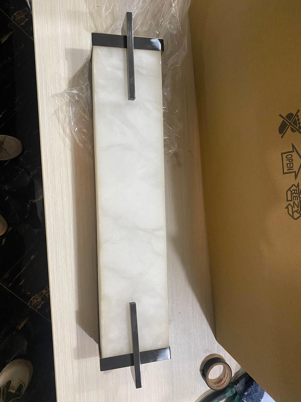 Beckett Alabaster Wall Sconce - ∅ 4.7″ x H 31.5″ Set of 2BronzeDeco Ranches