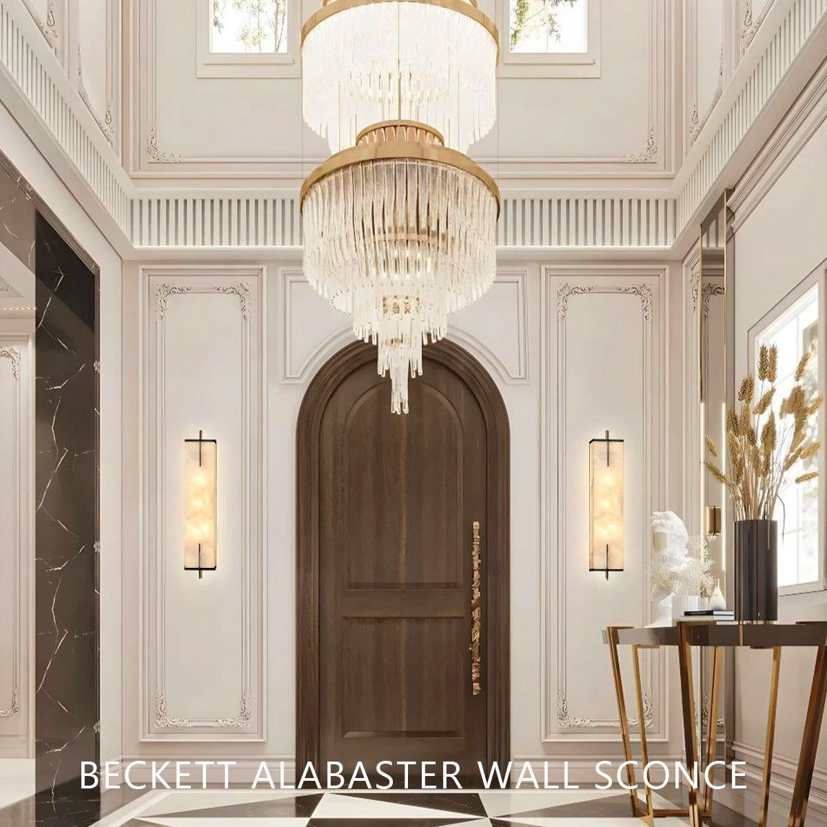 Beckett Alabaster Wall Sconce - ∅ 4.7″ x H 23.6″ Set of 2BronzeDeco Ranches