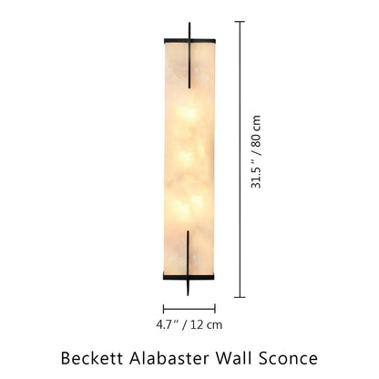 Beckett Alabaster Wall Sconce - ∅ 4.7″ x H 23.6″ / Dia 12cm x H 60cmBrassDeco Ranches