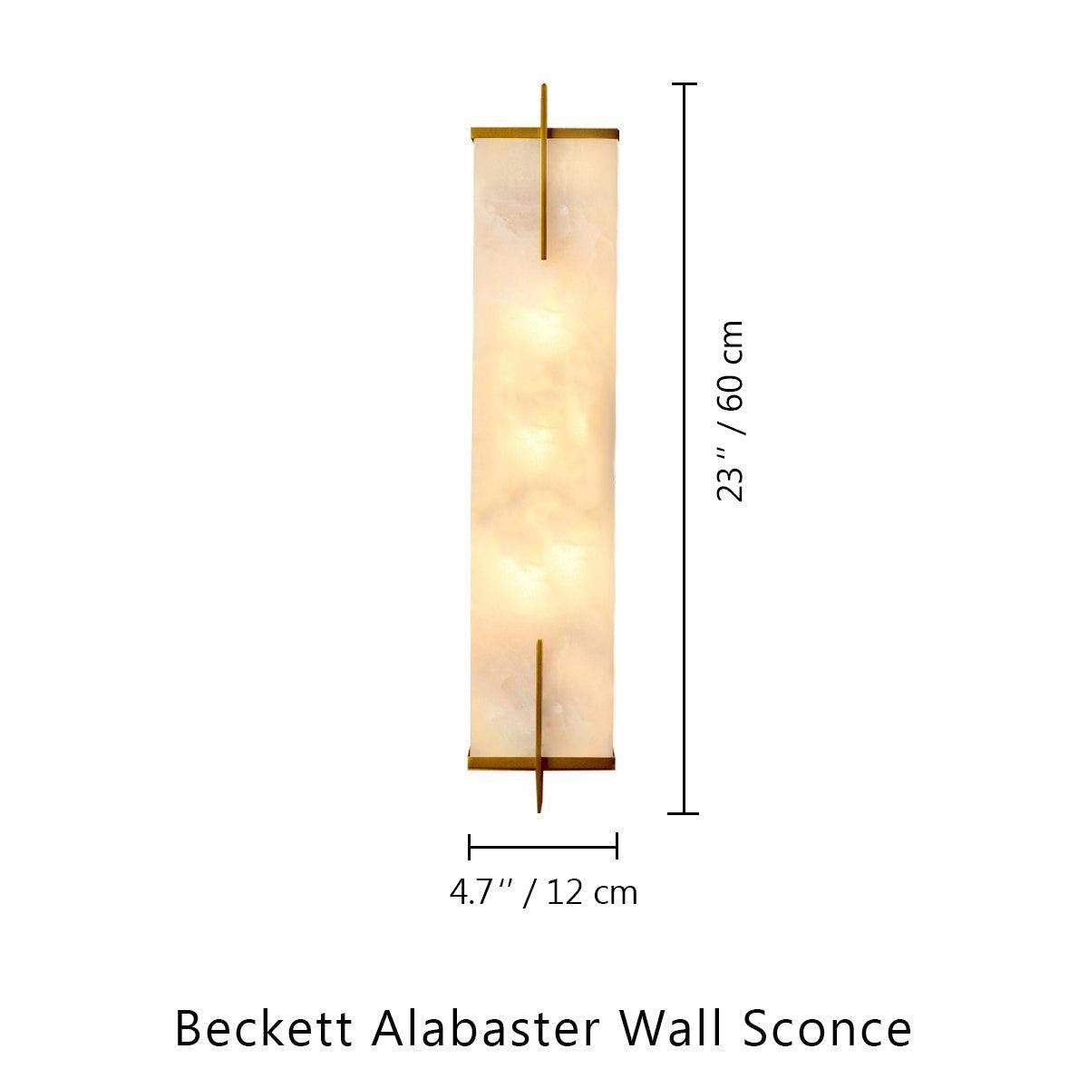 Beckett Alabaster Wall Sconce - ∅ 4.7″ x H 23.6″ / Dia 12cm x H 60cmBrassDeco Ranches