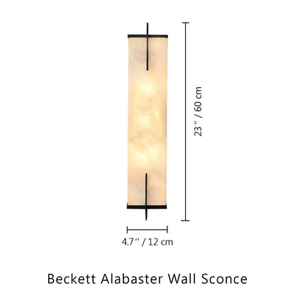 Beckett Alabaster Wall Sconce - ∅ 4.7″ x H 23.6″ / Dia 12cm x H 60cmBrassDeco Ranches