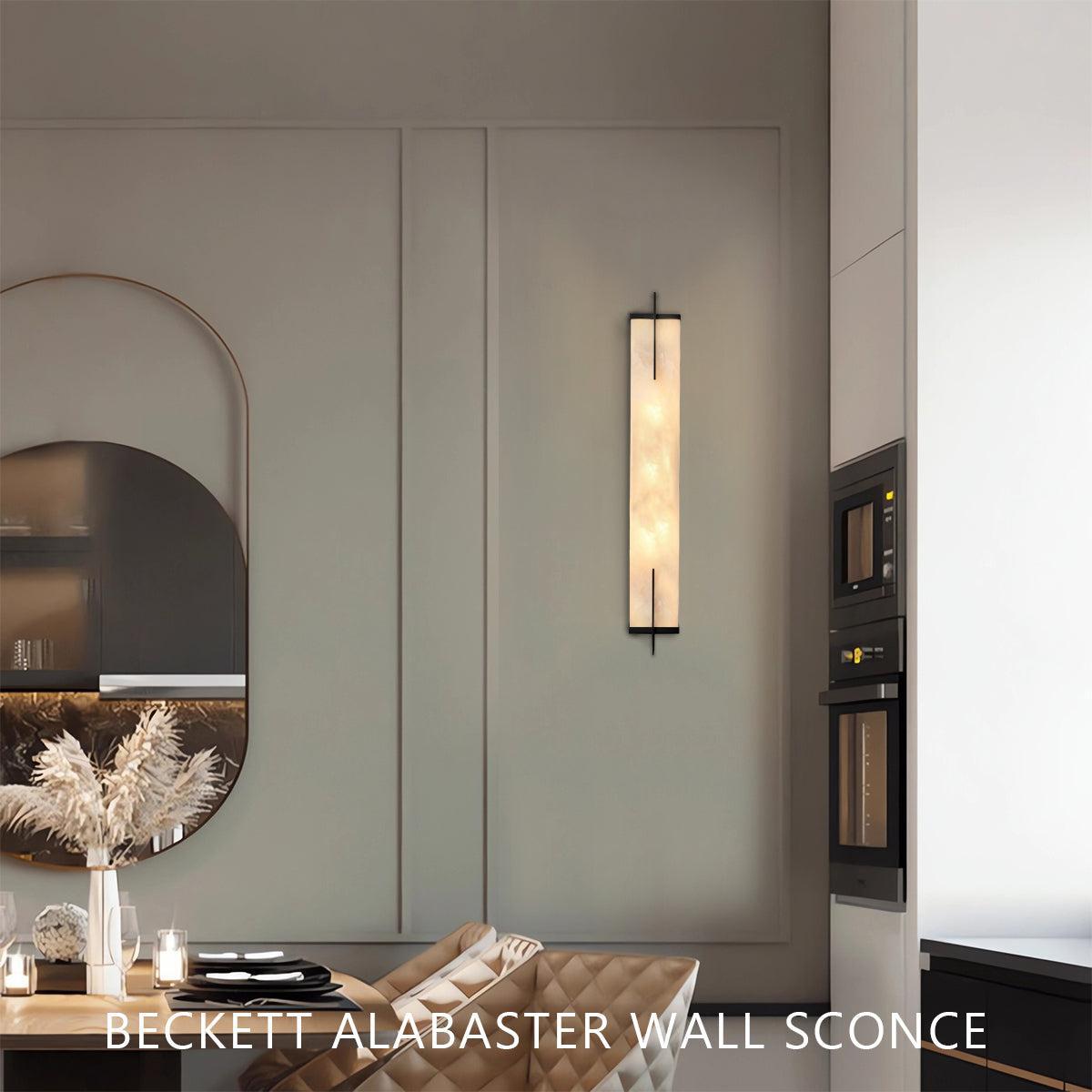Beckett Alabaster Wall Sconce - ∅ 4.7″ x H 31.5″ / Dia 12cm x H 80cmBronzeDeco Ranches