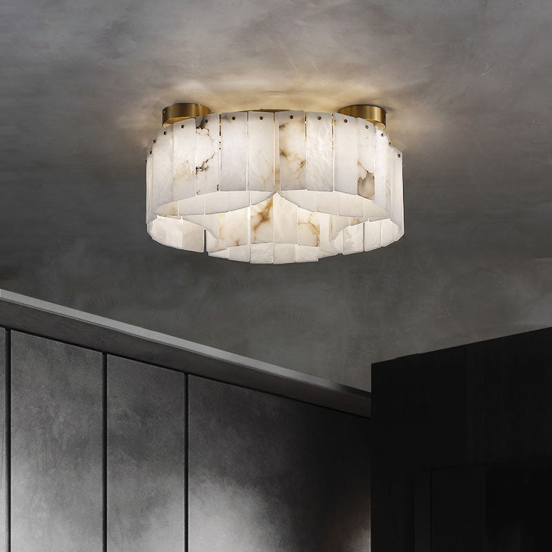 Contemporary Alabaster Flush Mount Ceiling Lamp - 33.46" D x 8.86" HDeco Ranches