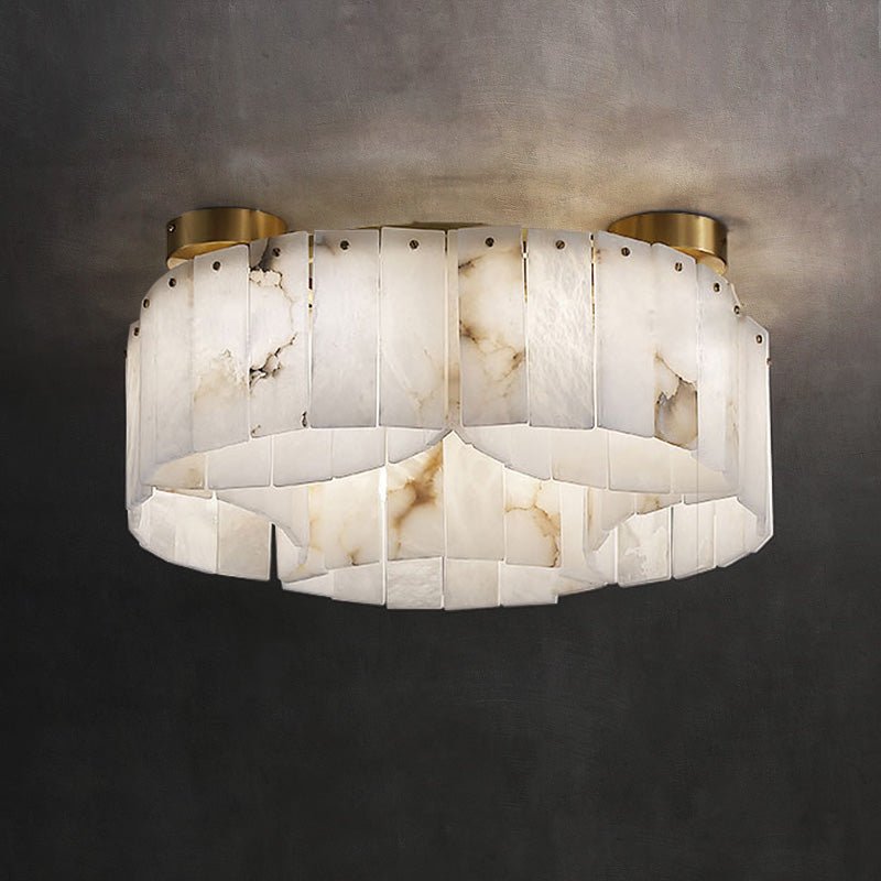 Contemporary Alabaster Flush Mount Ceiling Lamp - 33.46" D x 8.86" HDeco Ranches