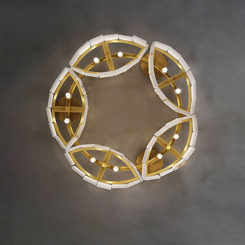 Contemporary Alabaster Flush Mount Ceiling Lamp - 21.65" D x 8.86" HDeco Ranches