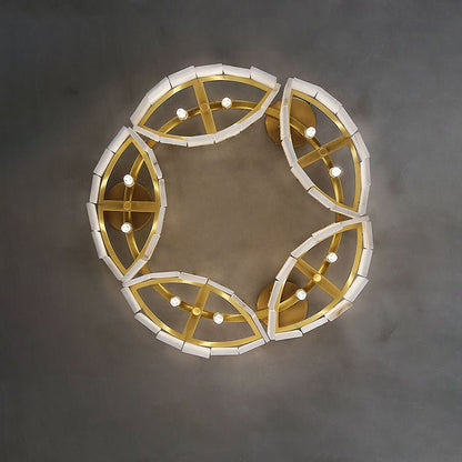 Contemporary Alabaster Flush Mount Ceiling Lamp - 21.65" D x 8.86" HDeco Ranches
