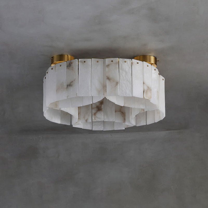 Contemporary Alabaster Flush Mount Ceiling Lamp - 21.65" D x 8.86" HDeco Ranches