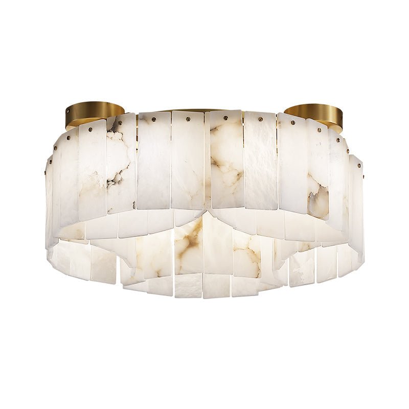 Contemporary Alabaster Flush Mount Ceiling Lamp - 21.65" D x 8.86" HDeco Ranches
