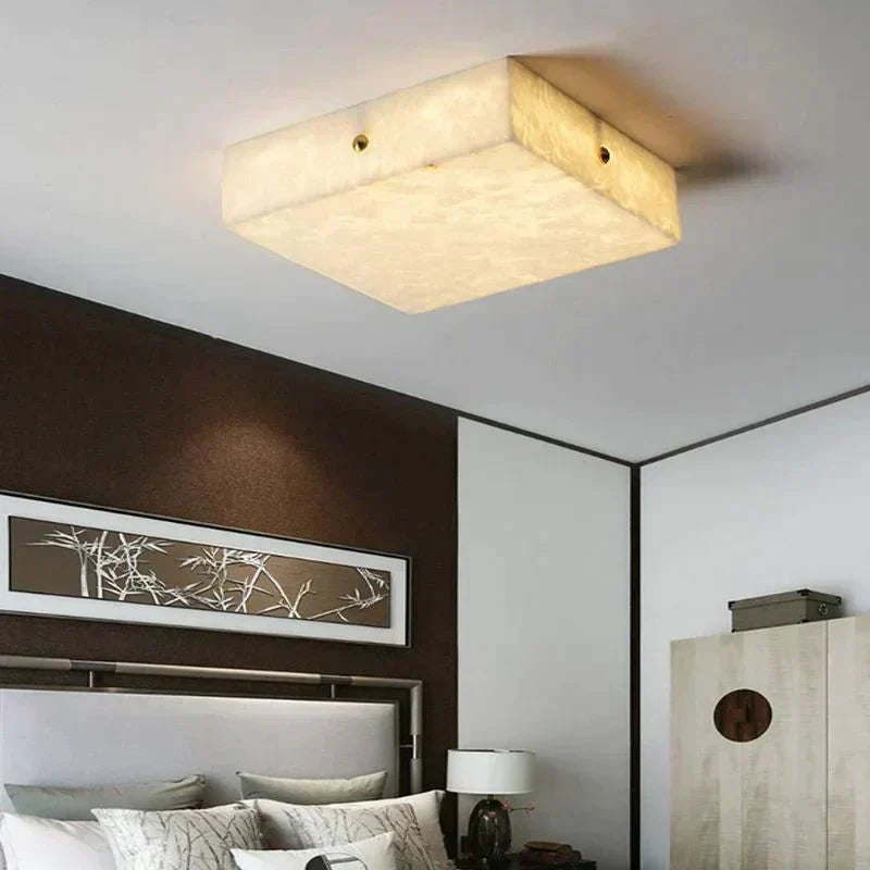 Coral Modern Alabaster Flushmount, Designer Ceiling Light Fixtures - 15.75"LDeco Ranches