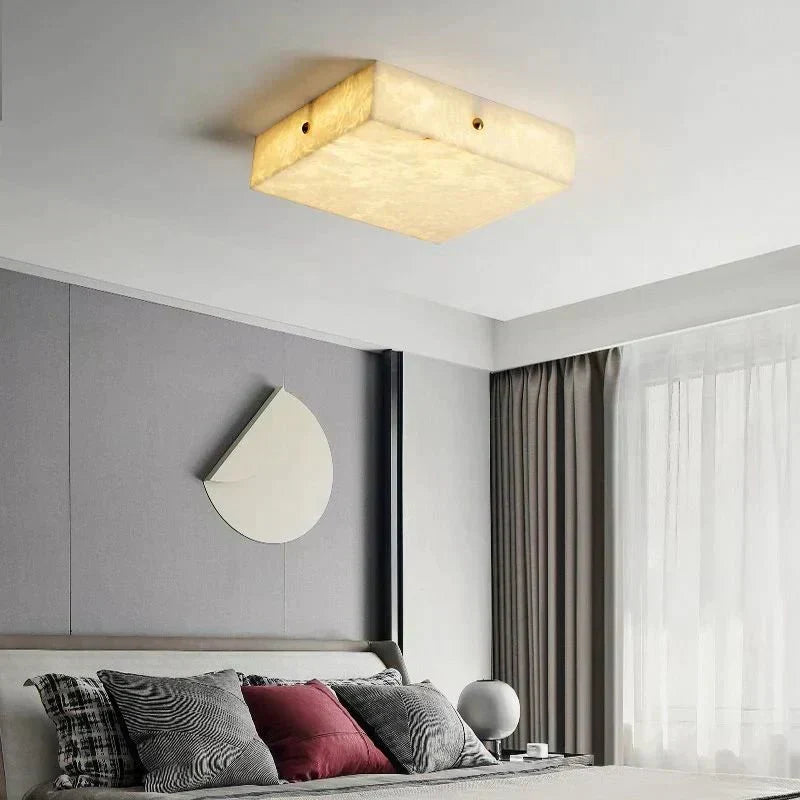 Coral Modern Alabaster Flushmount, Designer Ceiling Light Fixtures - 15.75"LDeco Ranches