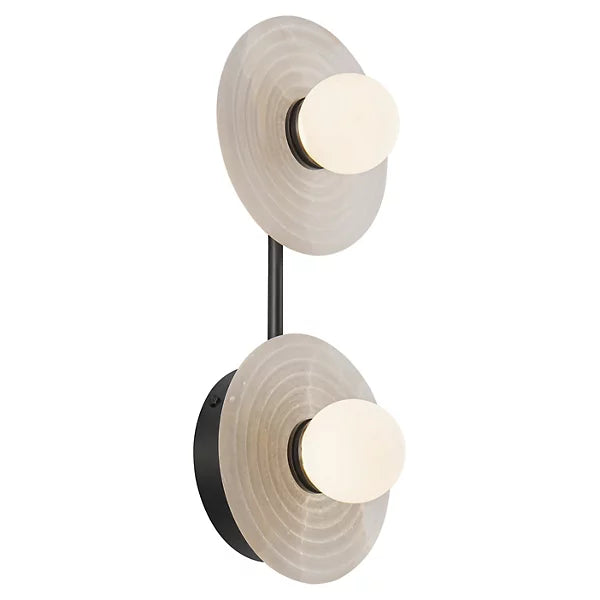 Dahlia Alabaster LED Vanity Light-Deco Ranches-Bronze-2 Light-Deco Ranches