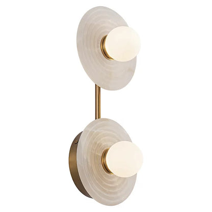 Dahlia Alabaster LED Vanity Light-Deco Ranches-Vintage Brass-2 Light-Deco Ranches