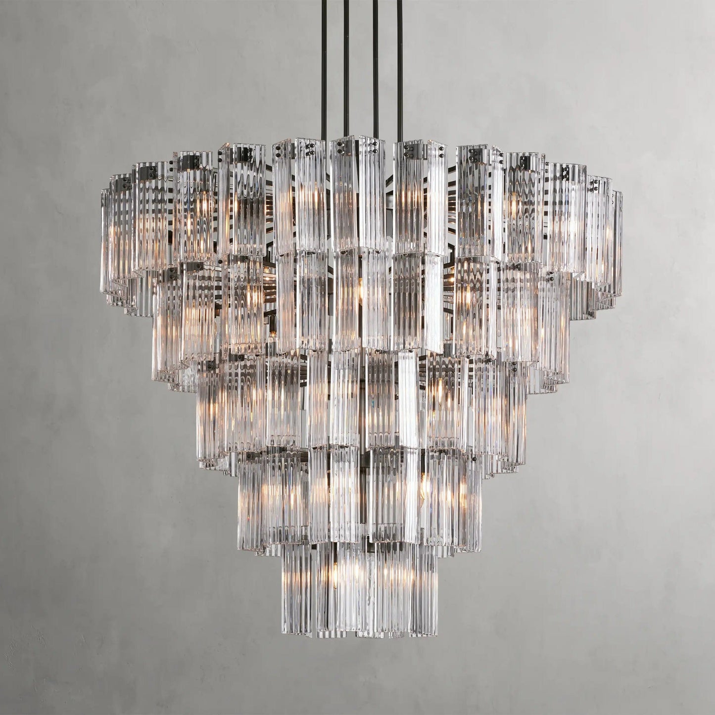 60" / Bronze / Clear Delsie Round Chandelier 38", 48", 60"