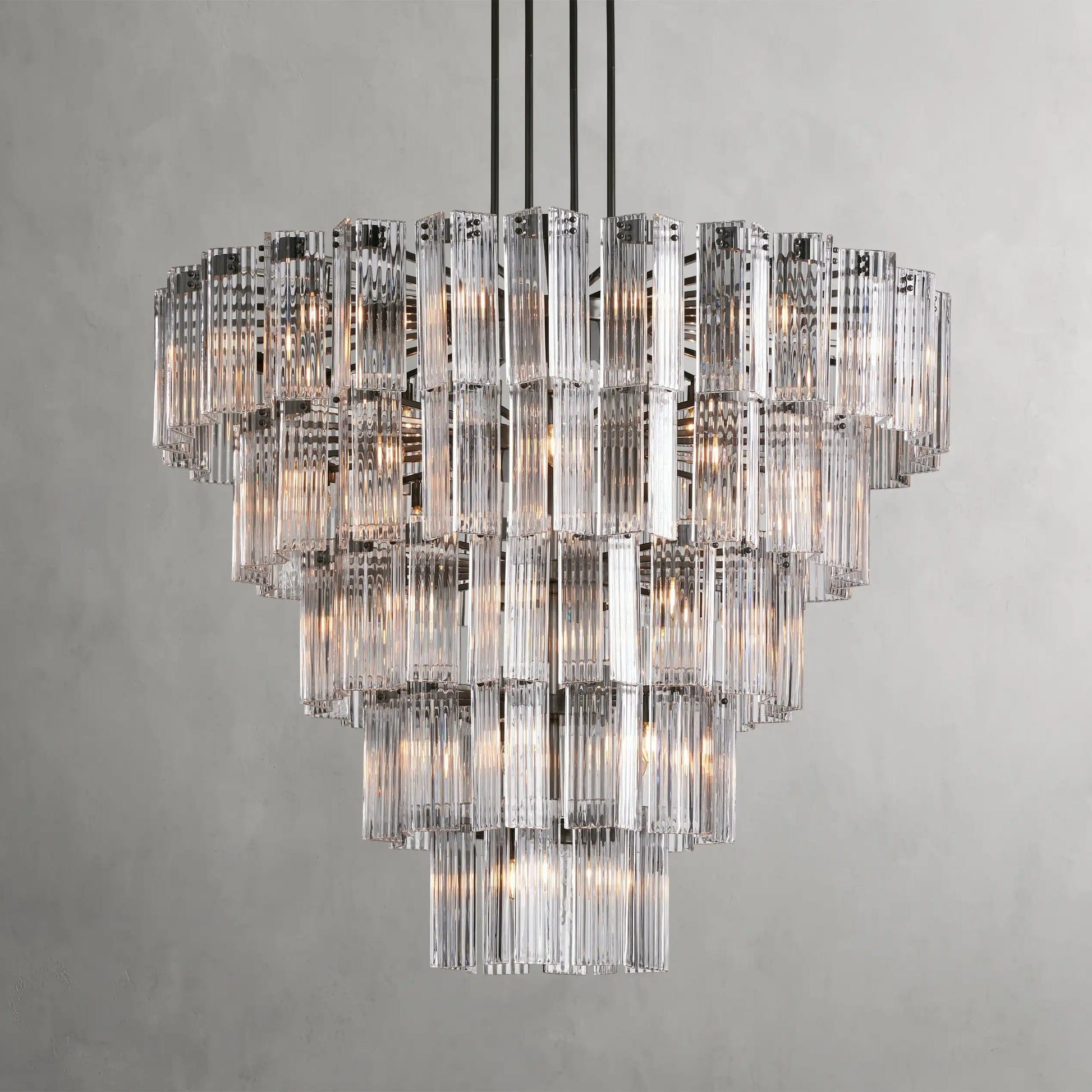 60" / Bronze / Clear Delsie Round Chandelier 38", 48", 60"
