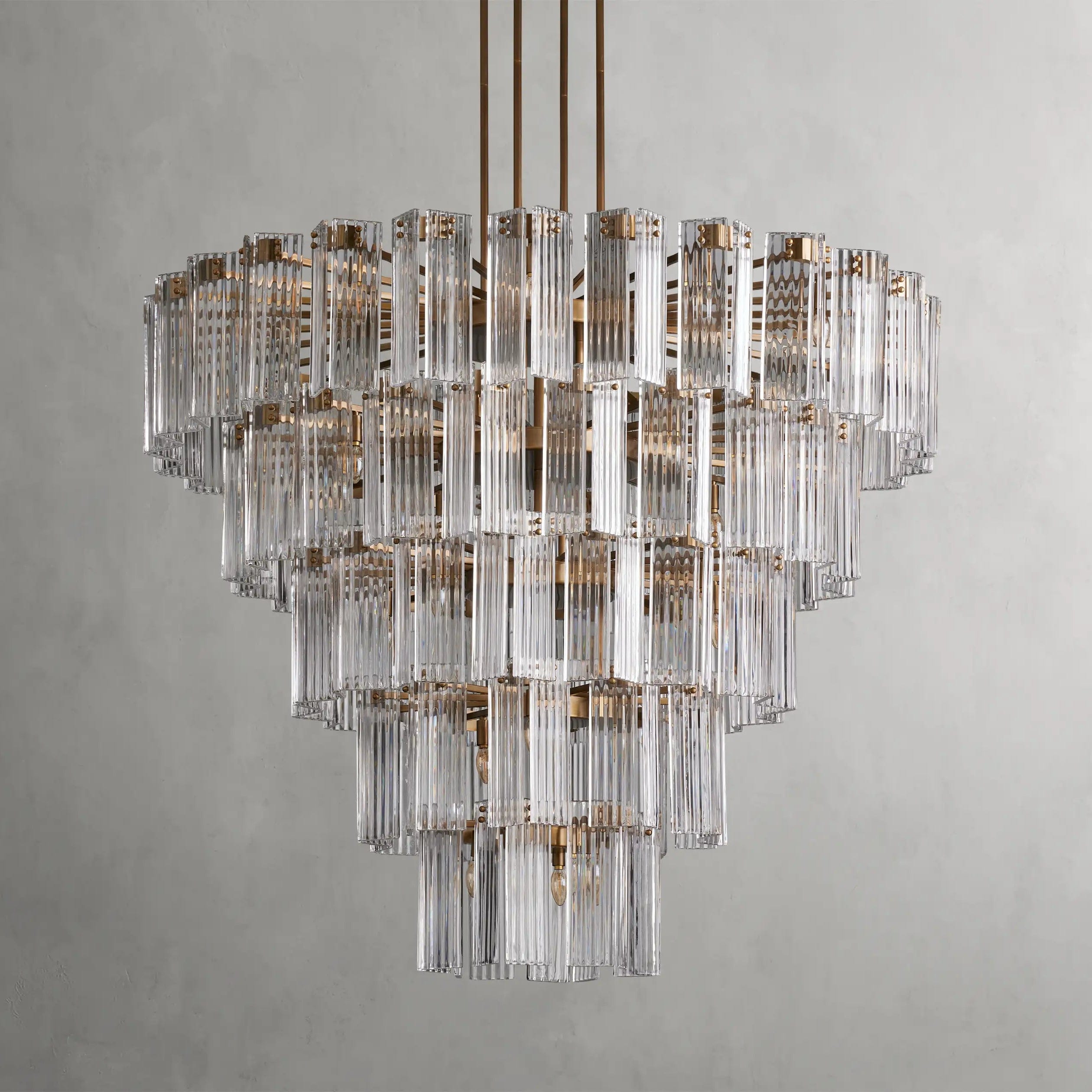 60" / Brass / Clear Delsie Round Chandelier 38", 48", 60"