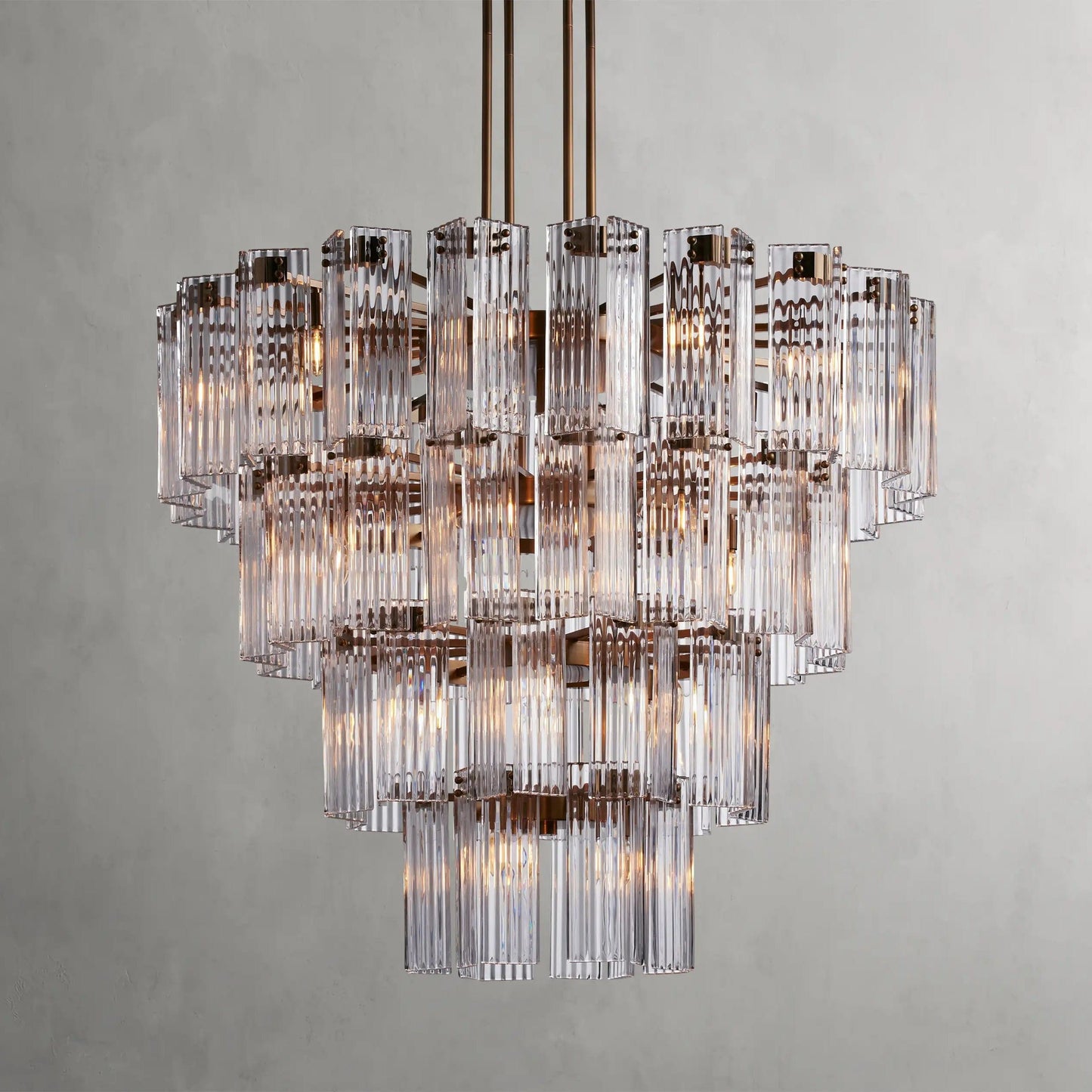 48" / Brass / Clear Delsie Round Chandelier 38", 48", 60"