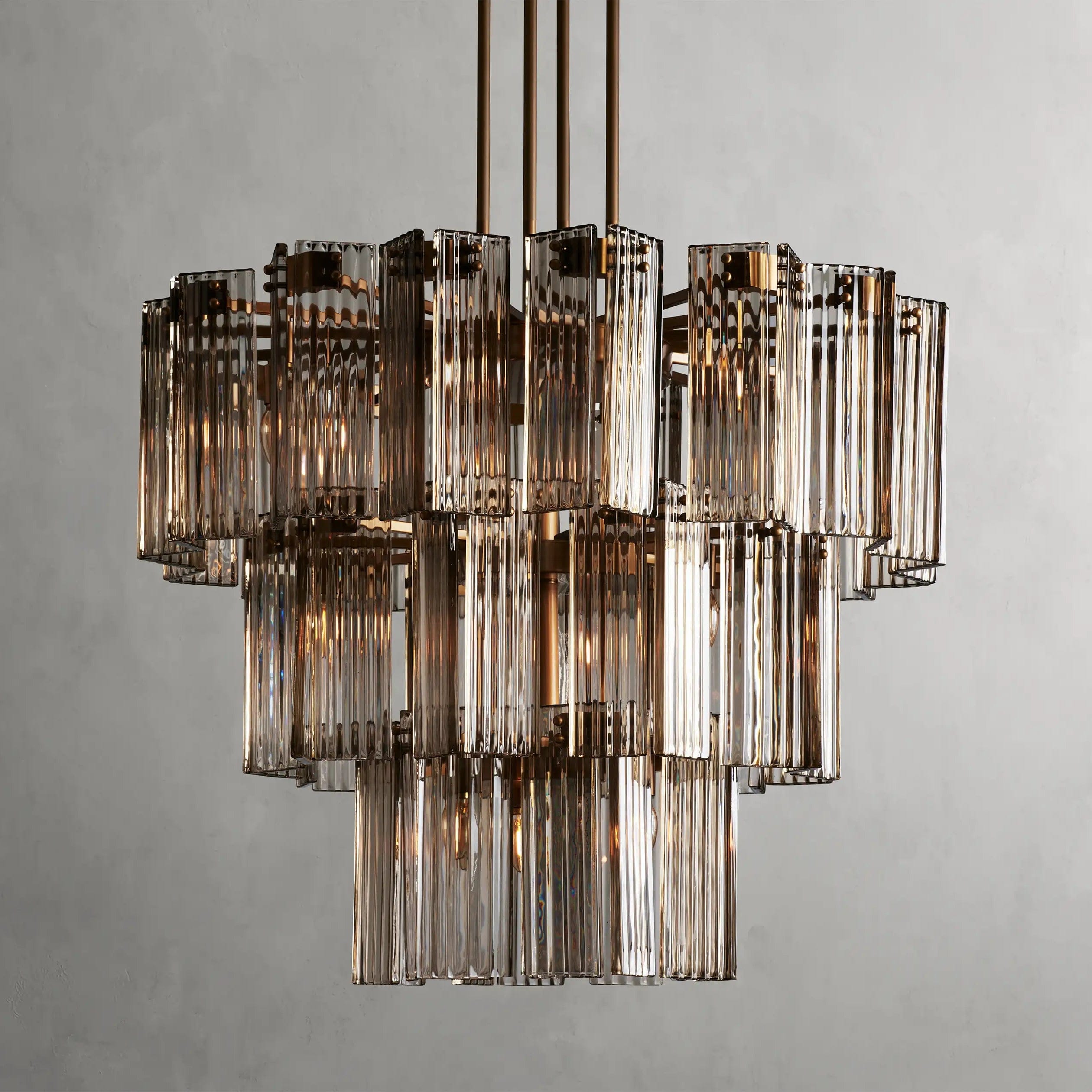 38" / Brass / Smoke Delsie Round Chandelier 38", 48", 60"