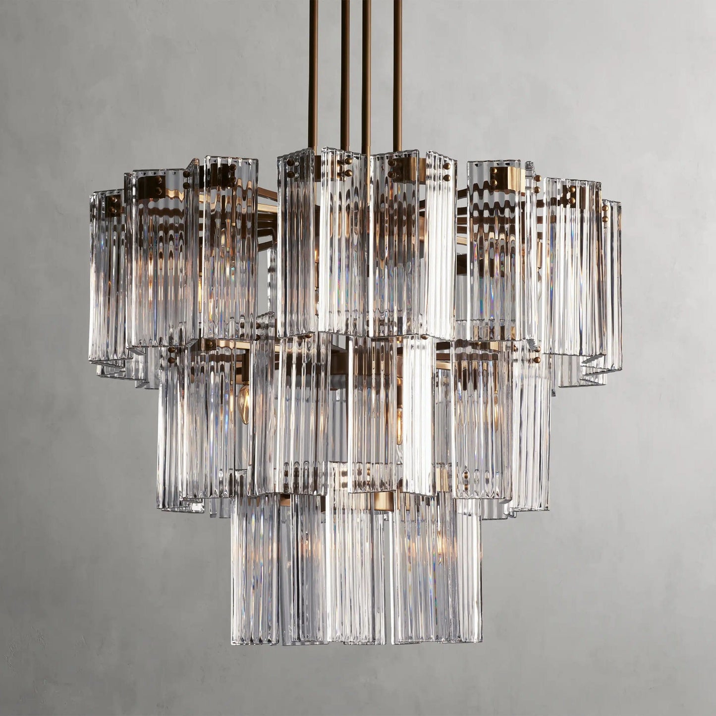 38" / Brass / Clear Delsie Round Chandelier 38", 48", 60"
