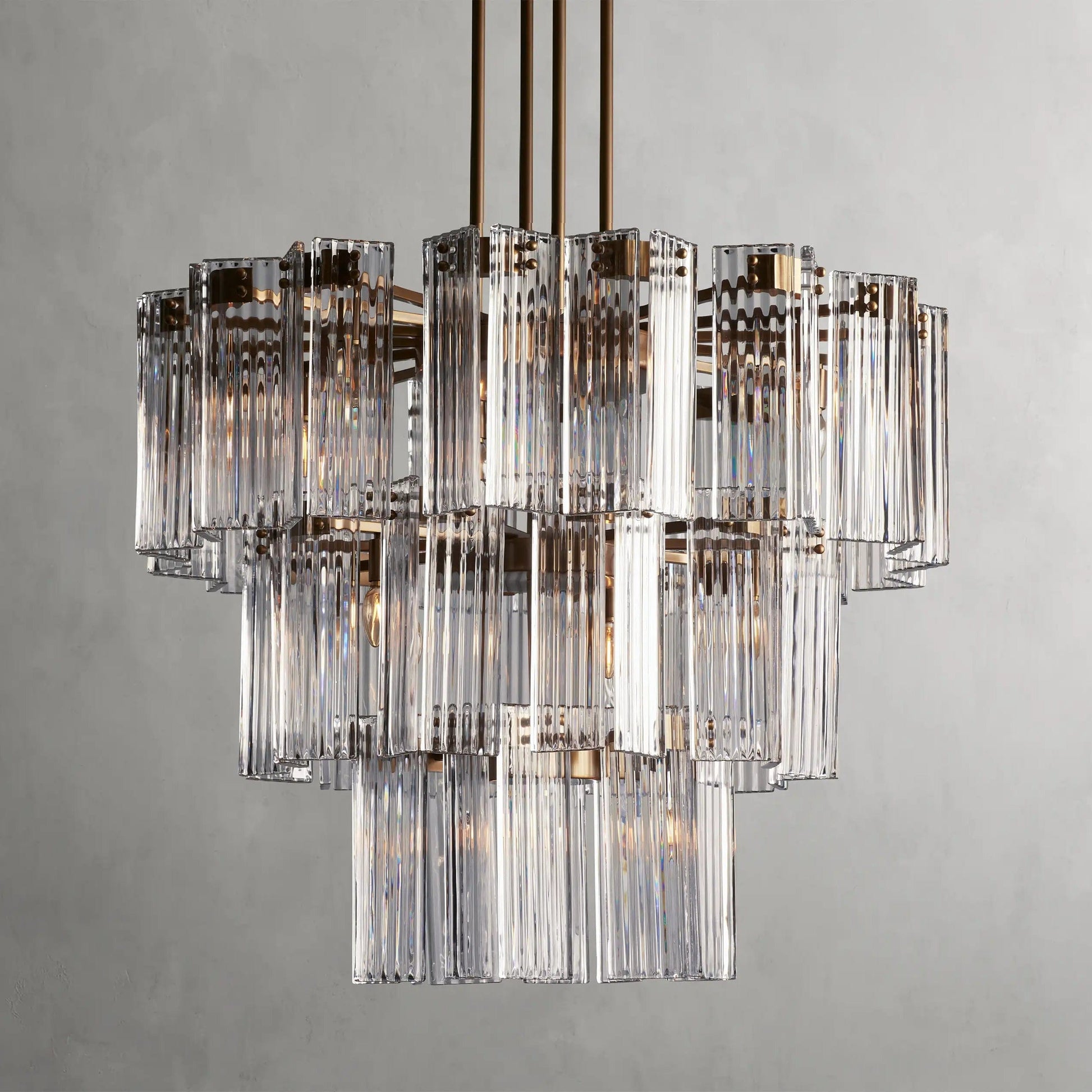38" / Brass / Clear Delsie Round Chandelier 38", 48", 60"