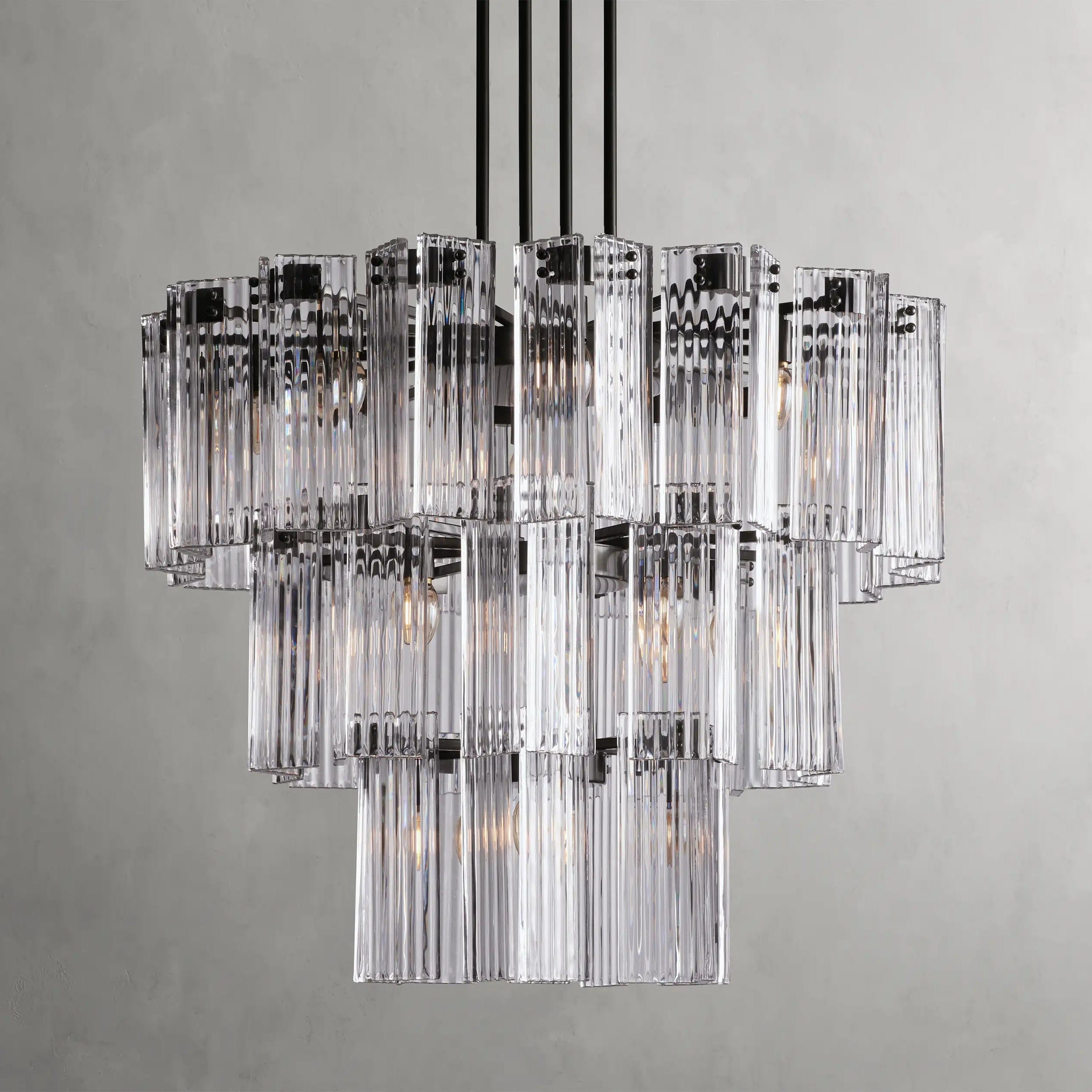 38" / Bronze / Clear Delsie Round Chandelier 38", 48", 60"