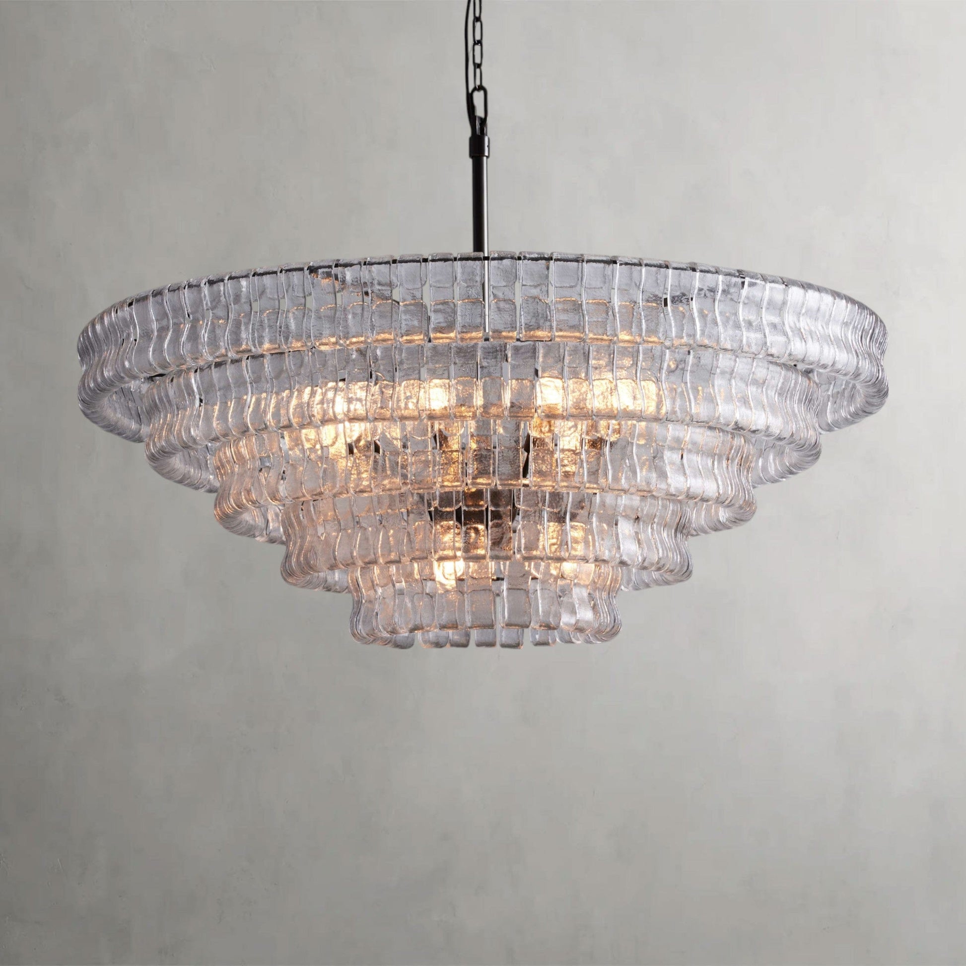 48" / BRONZE / CLEAR Ghiaccio Round Chandelier 36", 48",60"