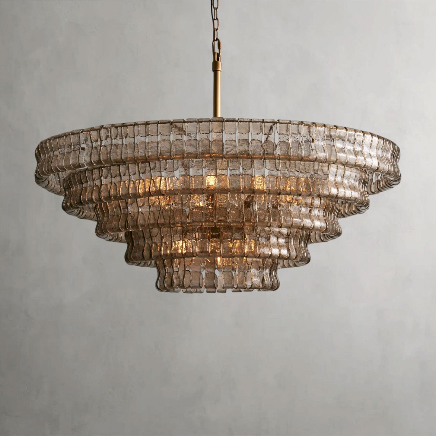48" / BRASS / SMOKE Ghiaccio Round Chandelier 36", 48",60"