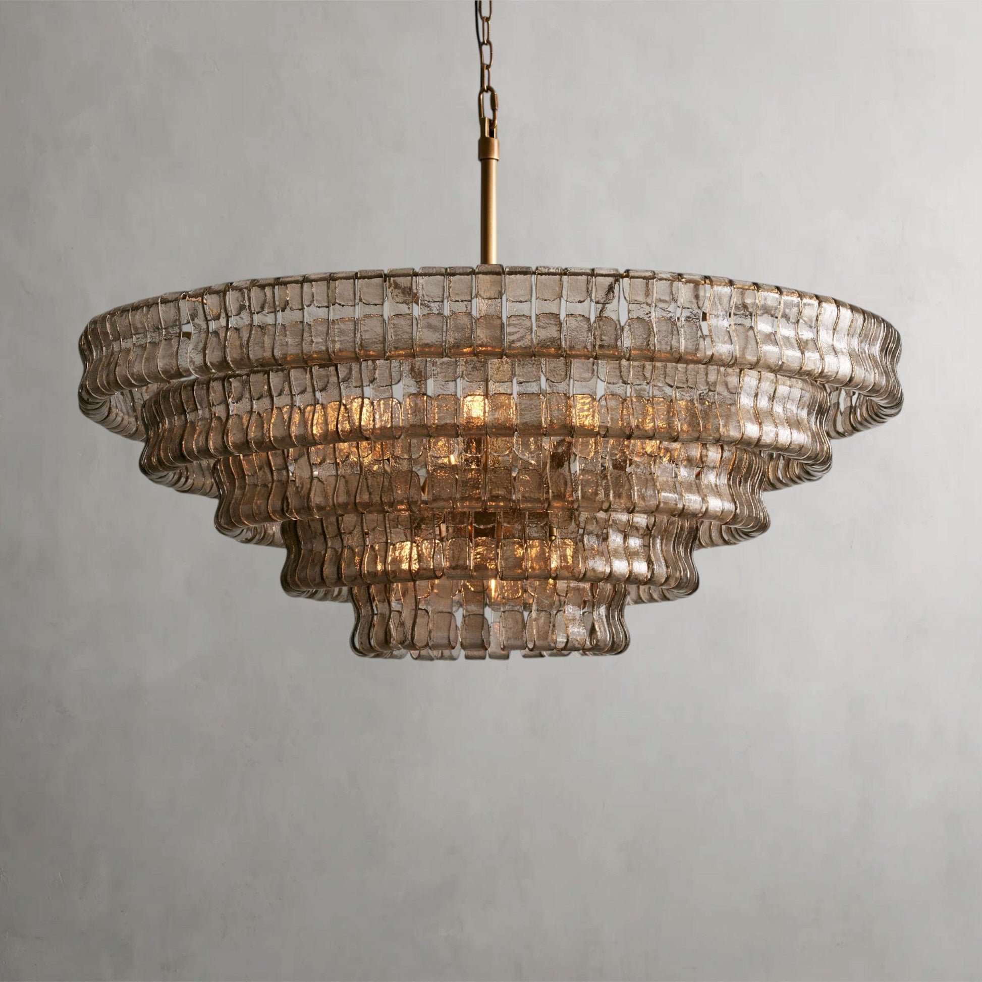 48" / BRASS / SMOKE Ghiaccio Round Chandelier 36", 48",60"