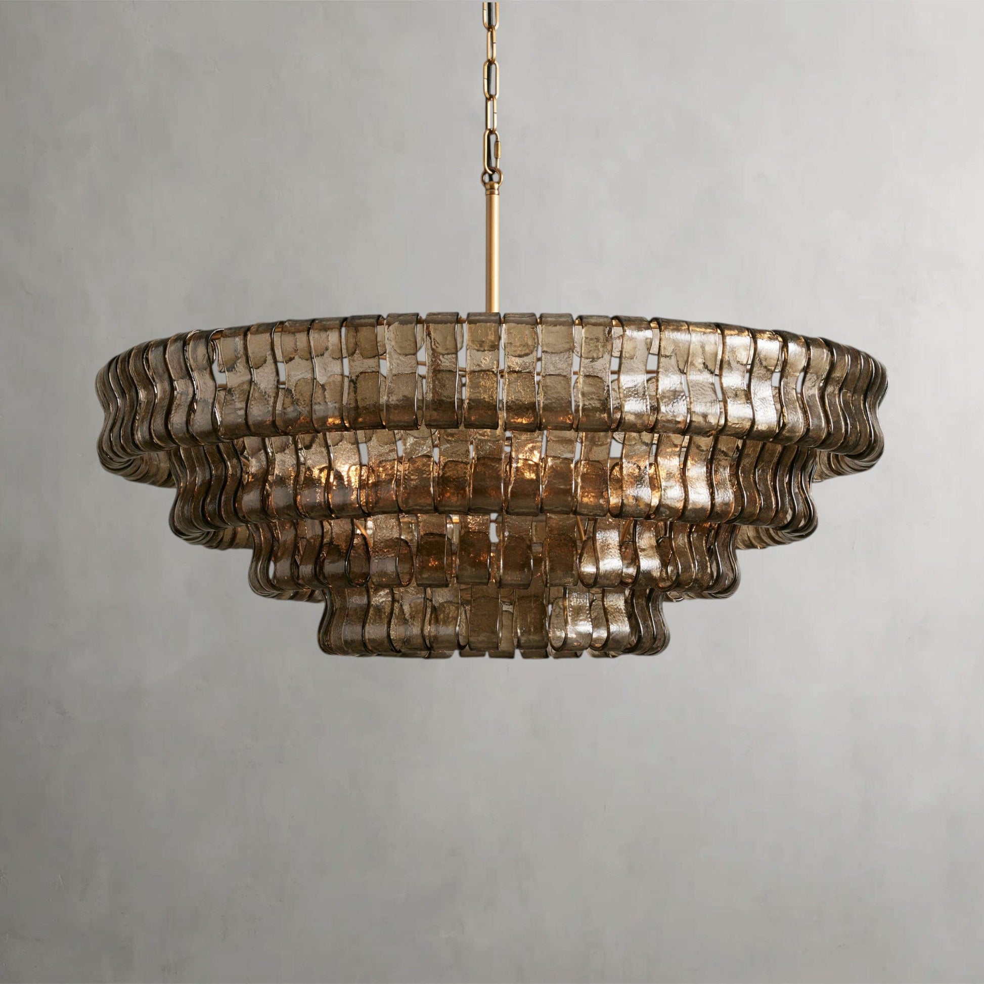 36" / BRASS / SMOKE Ghiaccio Round Chandelier 36", 48",60"