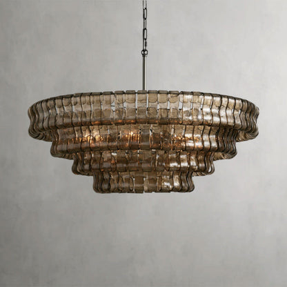 36" / BRONZE / SMOKE Ghiaccio Round Chandelier 36", 48",60"