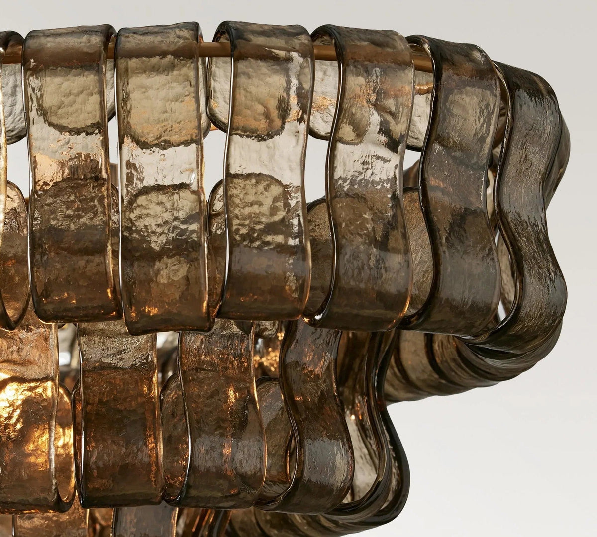 Transitional Ice Glass Oval Chandelier