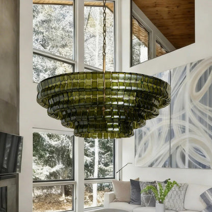 Ice Glass Round Chandelier 24"36"48"60"