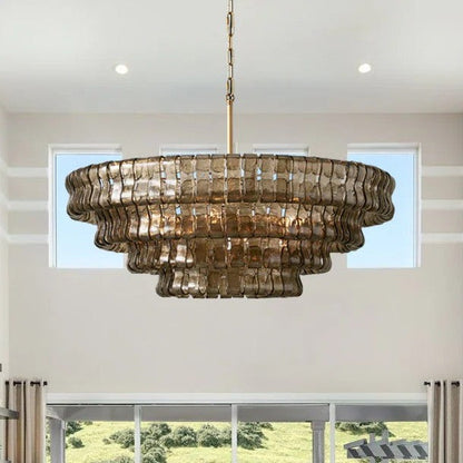 Refined Ice Glass Round Chandelier