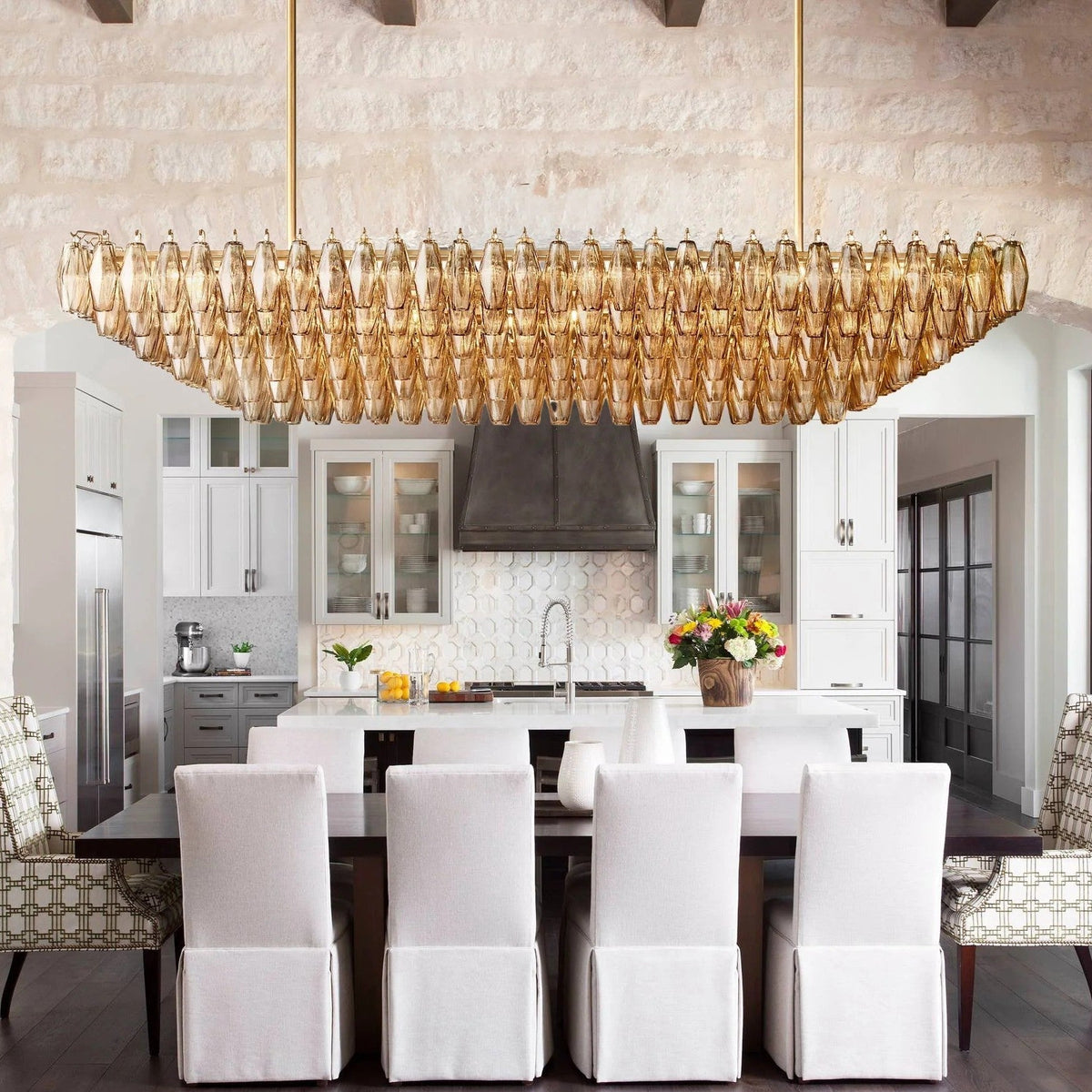 Smoke Glass Rectangular Chandelier