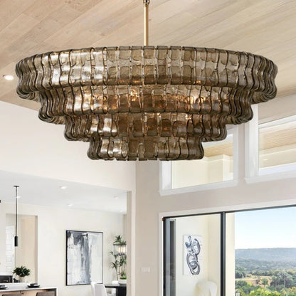 Refined Ice Glass Round Chandelier