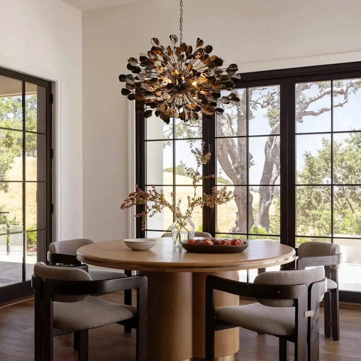 Lunaria Ceramic Leaves Chandelier 42''D
