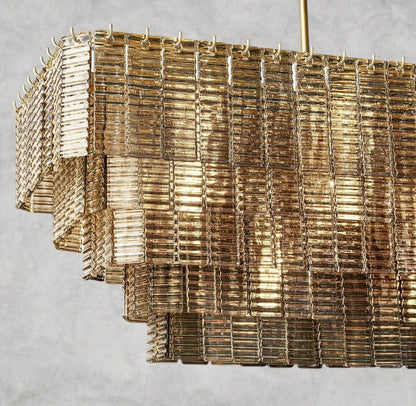 Sirene Smoke Glass Rectangular Chandelier 59", 77"