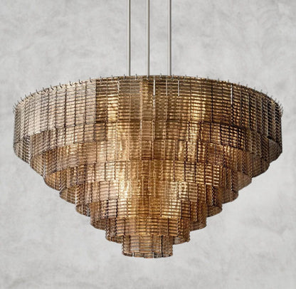 52" / Nickle Sirene Smoke Glass Round Chandelier 41", 52", 65"