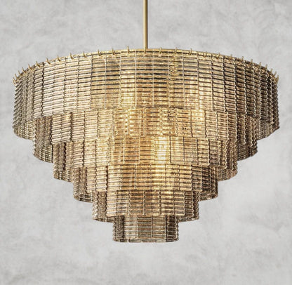 41" / Brass Sirene Smoke Glass Round Chandelier 41", 52", 65"