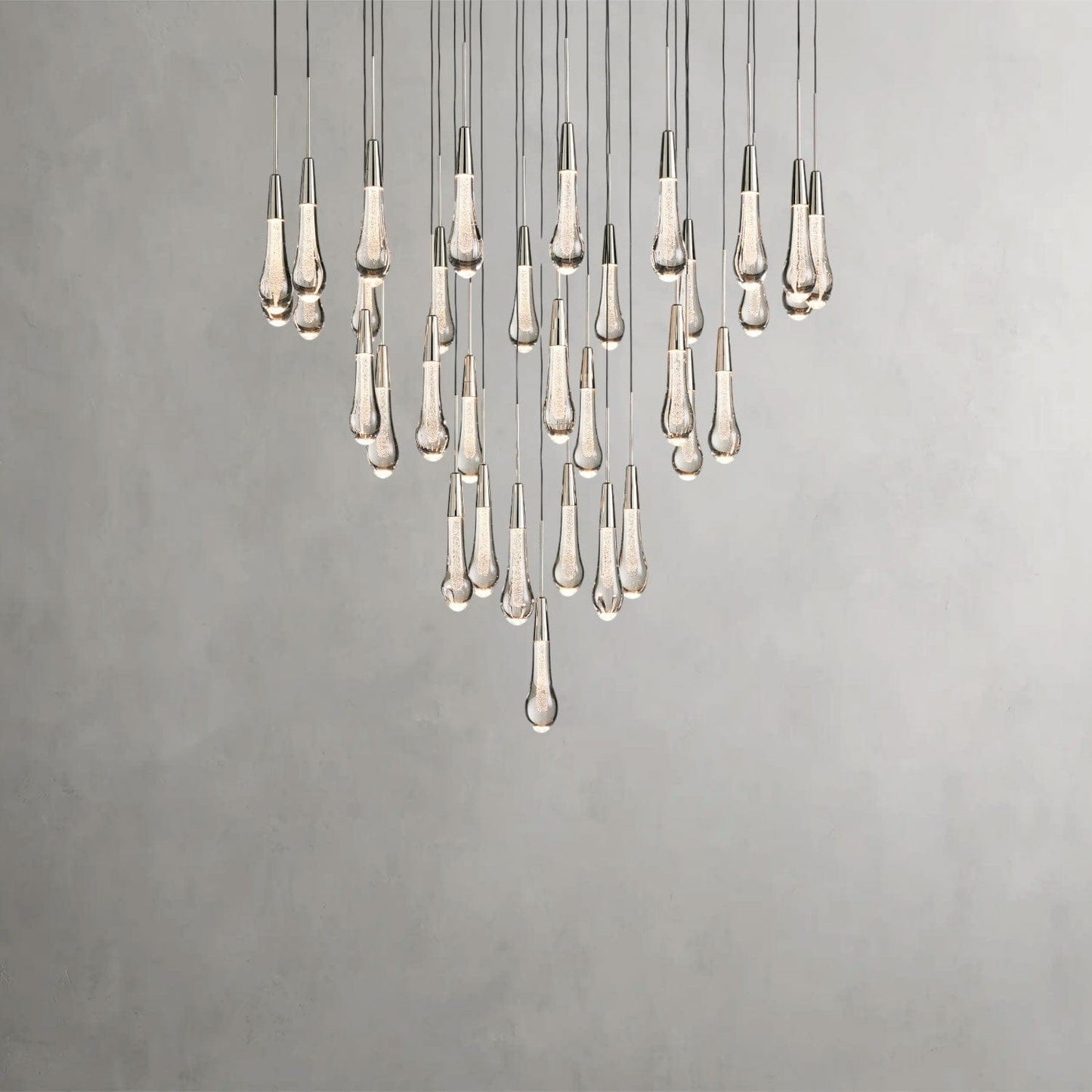 36" / Nickle Soltaire Round Chandelier 17", 24", 36", 58"