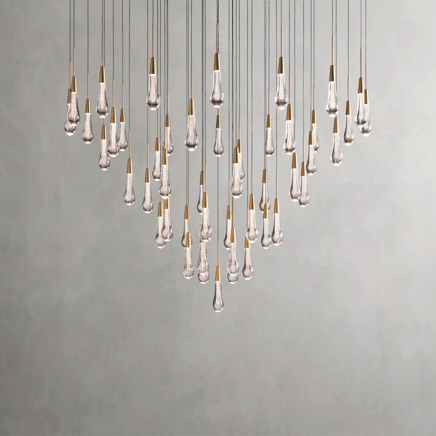 58" / Brass Soltaire Round Chandelier 17", 24", 36", 58"