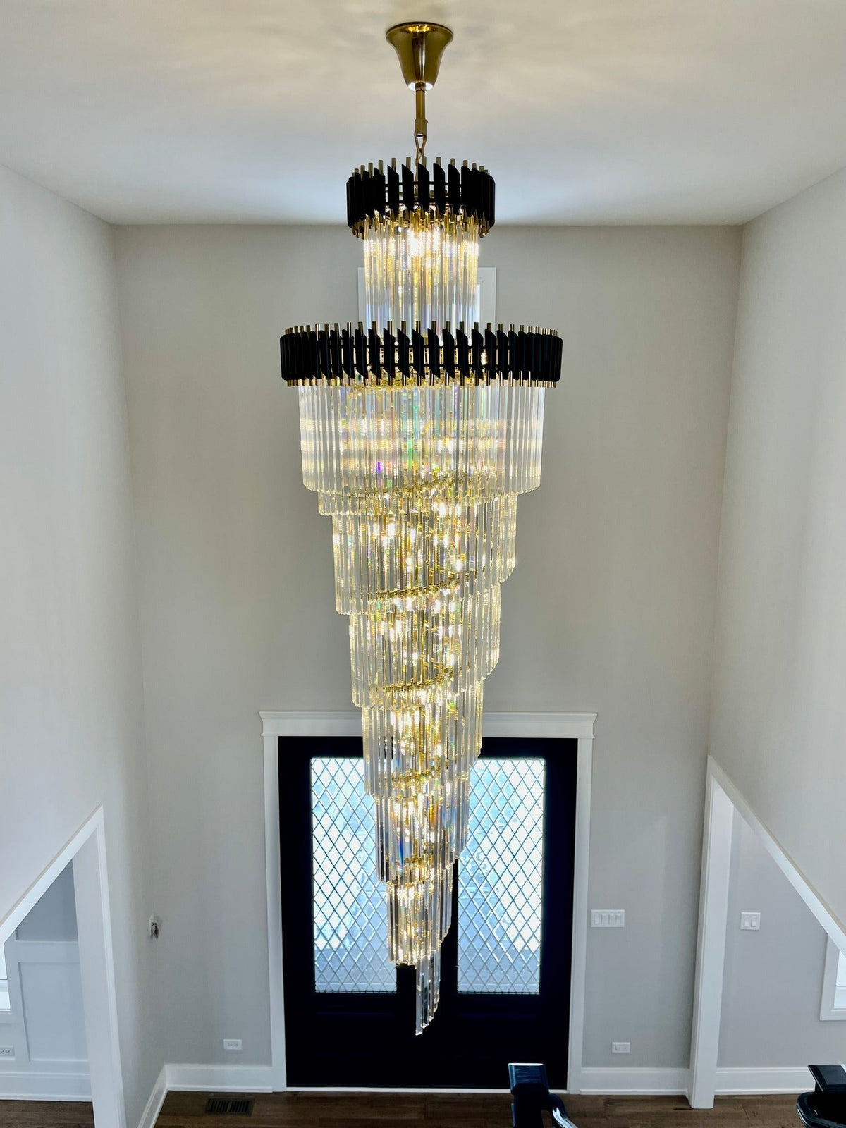Spiral Crystal Chandelier For Foyer/ Staircase-Chandeliers-Deco Ranches-Deco Ranches