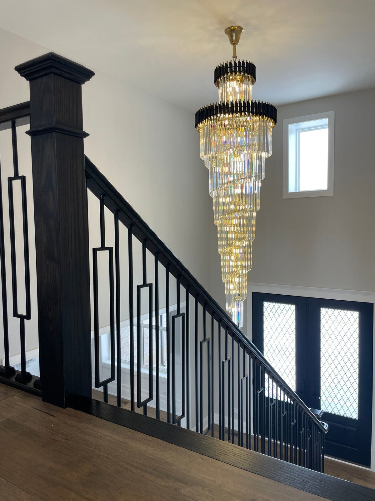 Spiral Crystal Chandelier For Foyer/ Staircase-Chandeliers-Deco Ranches-Deco Ranches