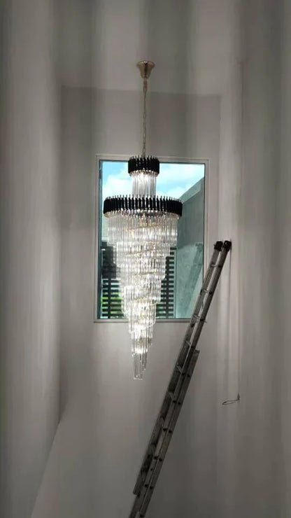 Spiral Crystal Chandelier For Foyer/ Staircase-Chandeliers-Deco Ranches-Deco Ranches