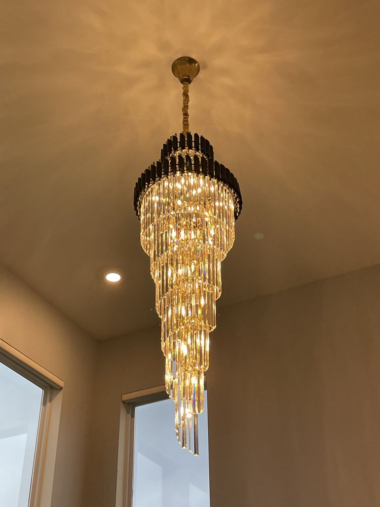 Spiral Crystal Chandelier For Foyer/ Staircase-Chandeliers-Deco Ranches-Deco Ranches