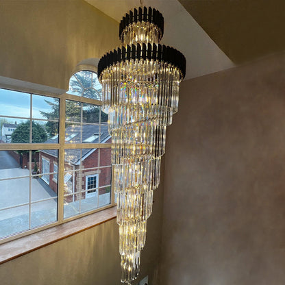 Spiral Crystal Chandelier For Foyer/ Staircase-Chandeliers-Deco Ranches-Deco Ranches
