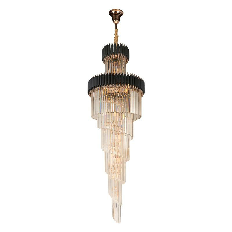 Spiral Crystal Chandelier For Foyer/ Staircase-Chandeliers-Deco Ranches-Deco Ranches